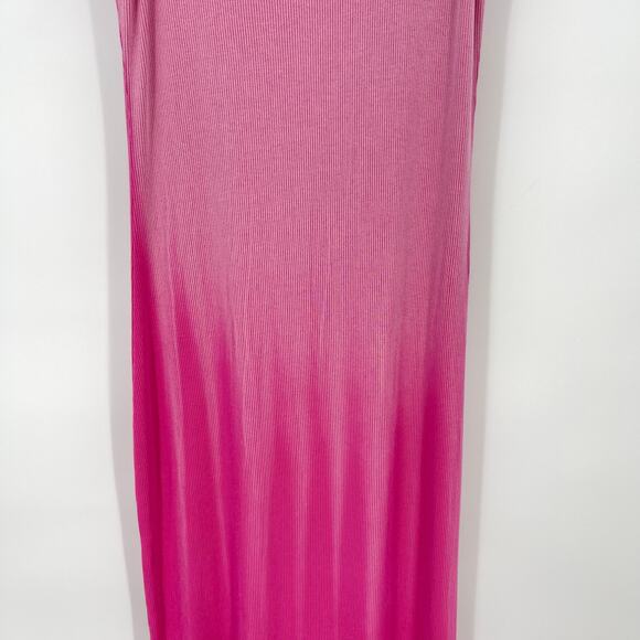COTTON CITIZEN | The Verona Spaghetti Maxi Dress in Cerise Cast Pink Ombre Rib M - Picture 9 of 13